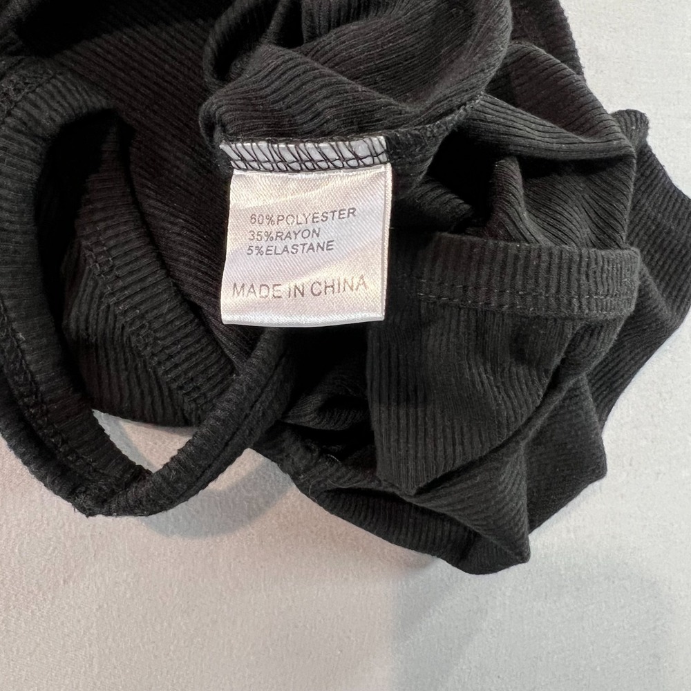 Princess Polly Black Ribbed High Neck Crop Tank Top Women's Size 4 - Picture 6 of 6